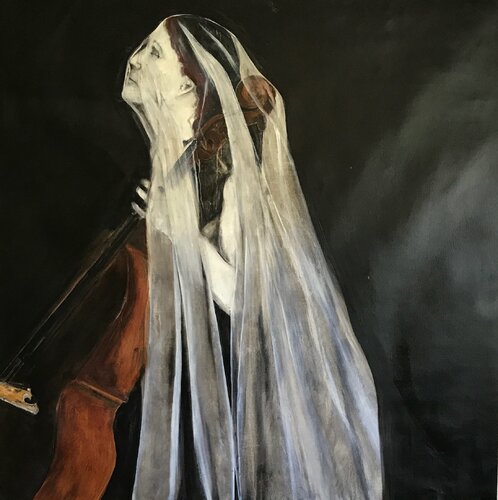 The Woman and the Veil by Charlie Patton, Painting for Sale on Select