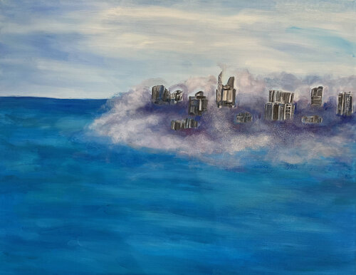A city afloat by Paulina Wong, Painting for Sale on Select