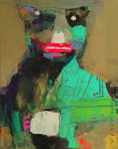 Cat. Passport photo by Viktor Sheleg, Painting for Sale on Select