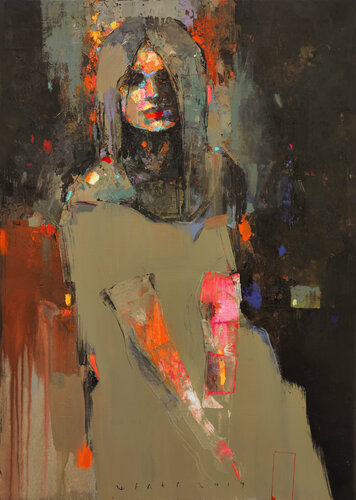 Night Flower by Viktor Sheleg, Painting for Sale on Select