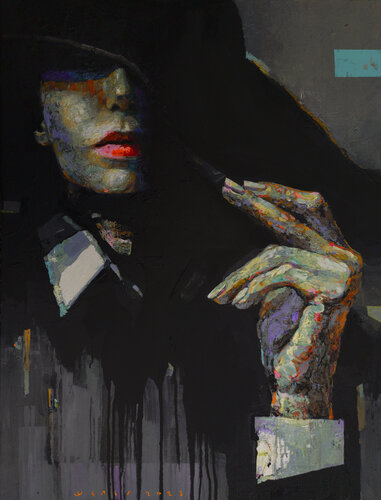 The Secretive Lady by Viktor Sheleg, Painting for Sale on Select