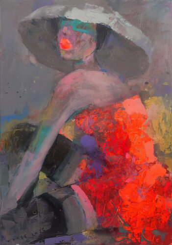 Red Renaissance by Viktor Sheleg, Painting for Sale on Select