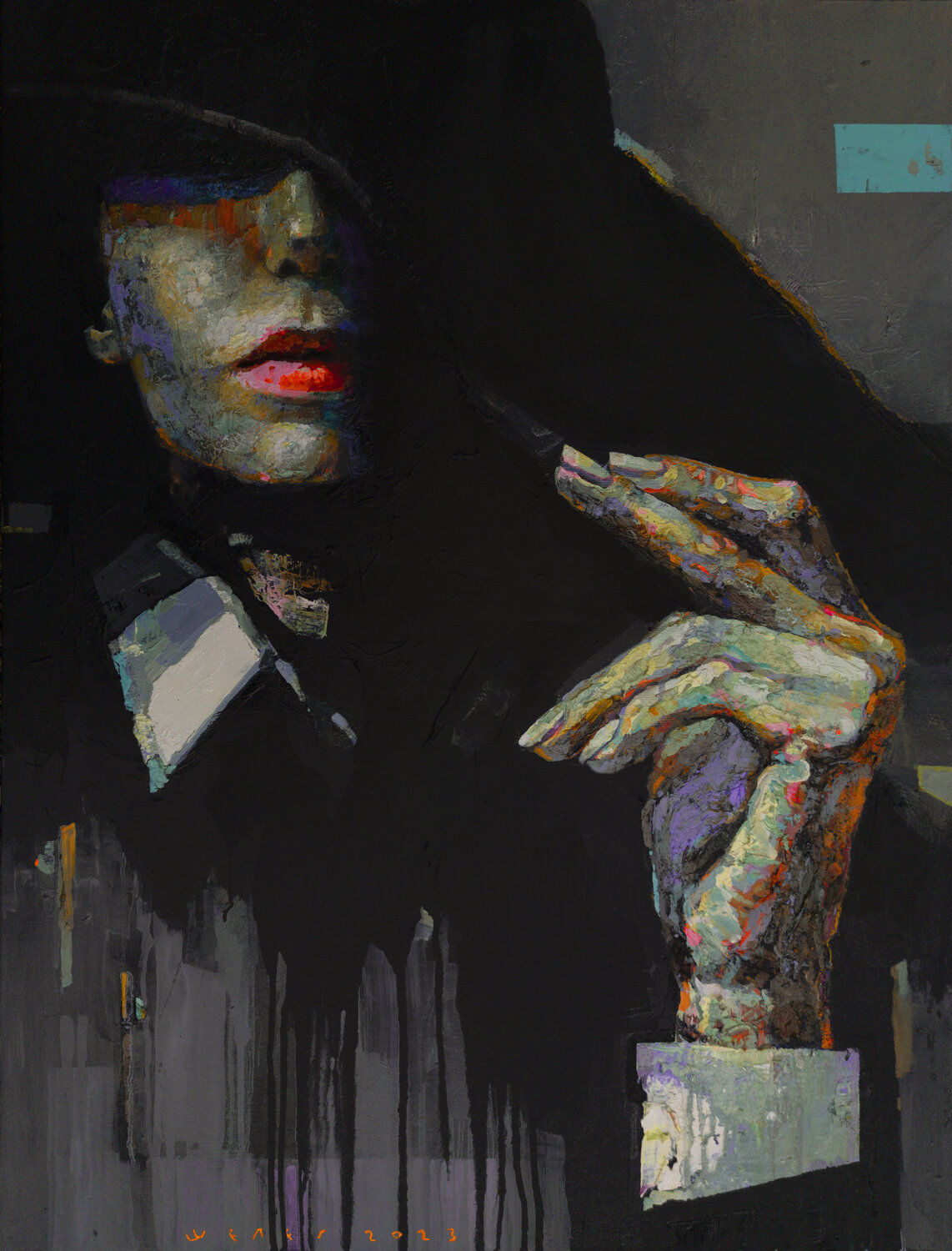 The Secretive Lady Viktor Sheleg Original painting for sale