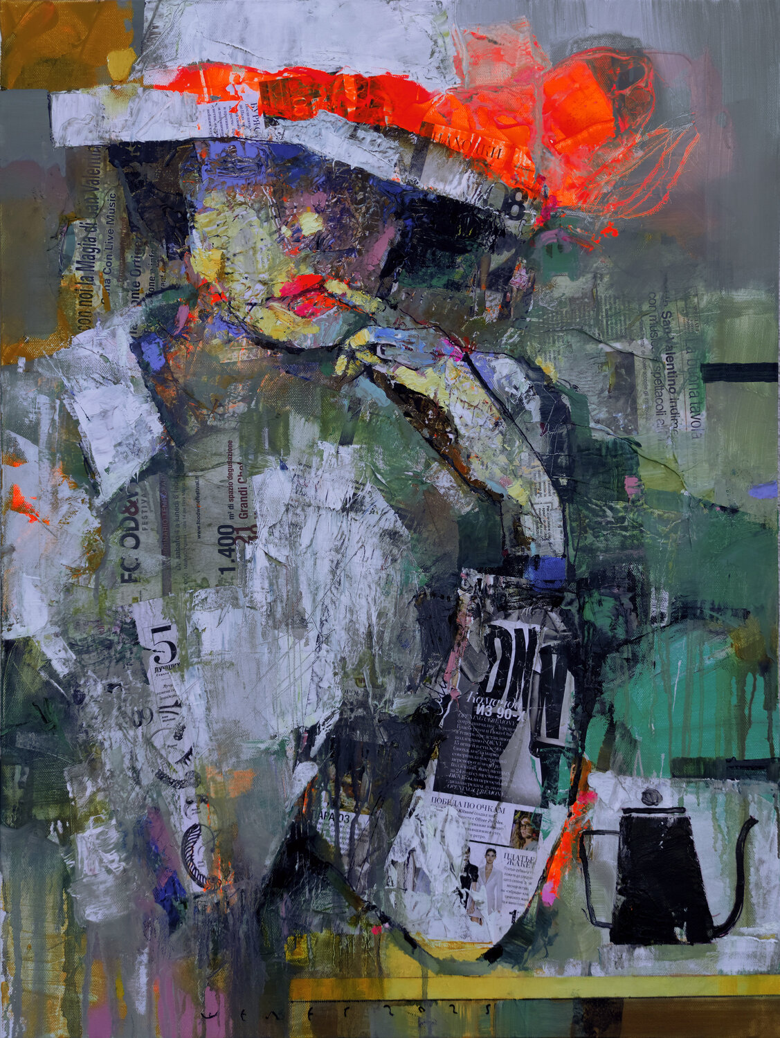 Coffee break Viktor Sheleg Original painting for sale