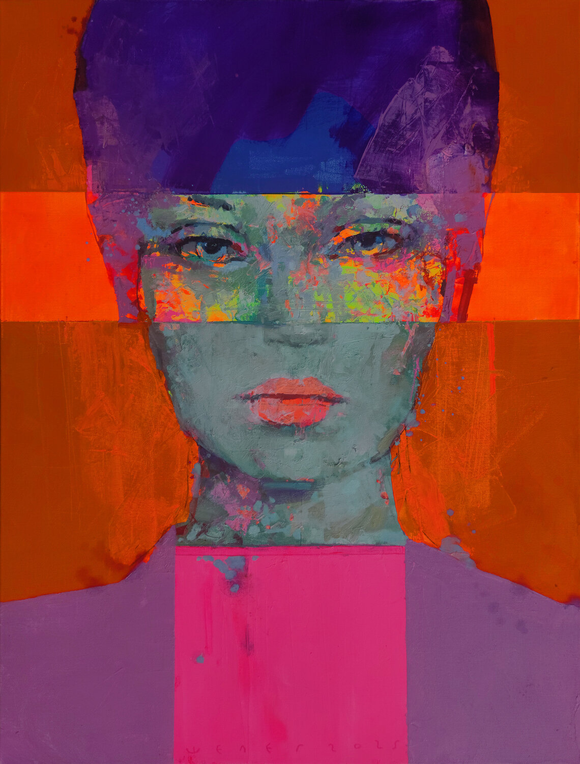 Orange glow Viktor Sheleg Original painting for sale