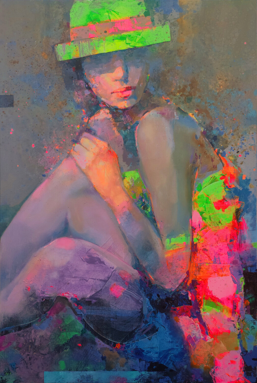 Green Hat Viktor Sheleg Original painting for sale