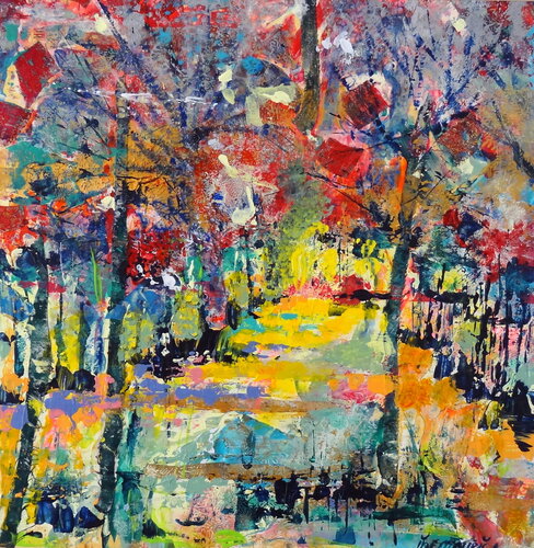 A walk to the sun (Framed) by Inelouise Mourick, Painting for Sale on Select