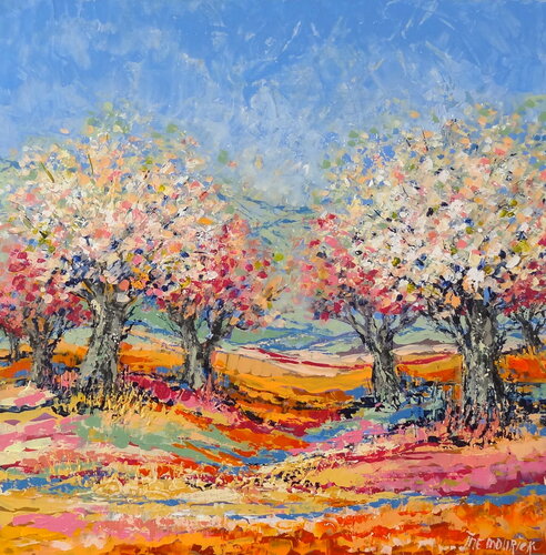 The power of Spring (Framed) by Inelouise Mourick, Painting for Sale on Select