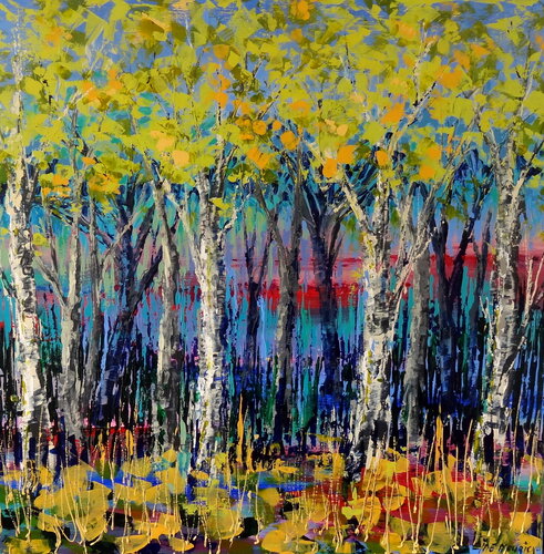 Soirée d' été - (Framed) by Inelouise Mourick, Painting for Sale on Select