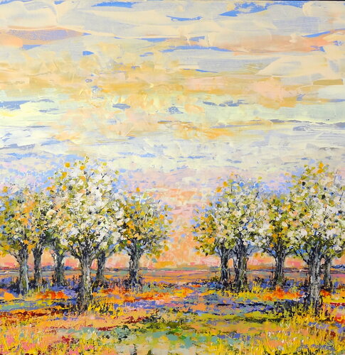 Spring garden (Framed) by Inelouise Mourick, Painting for Sale on Select