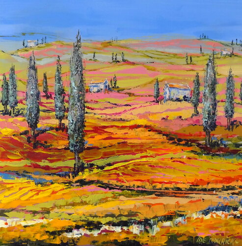 Tuscan summer (Framed) by Inelouise Mourick, Painting for Sale on Select