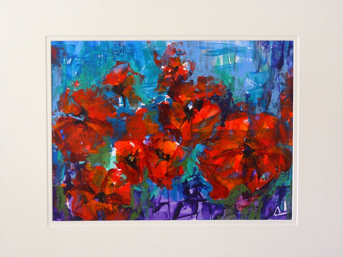 Poppies (Framed) by Inelouise Mourick, Painting for Sale on Select