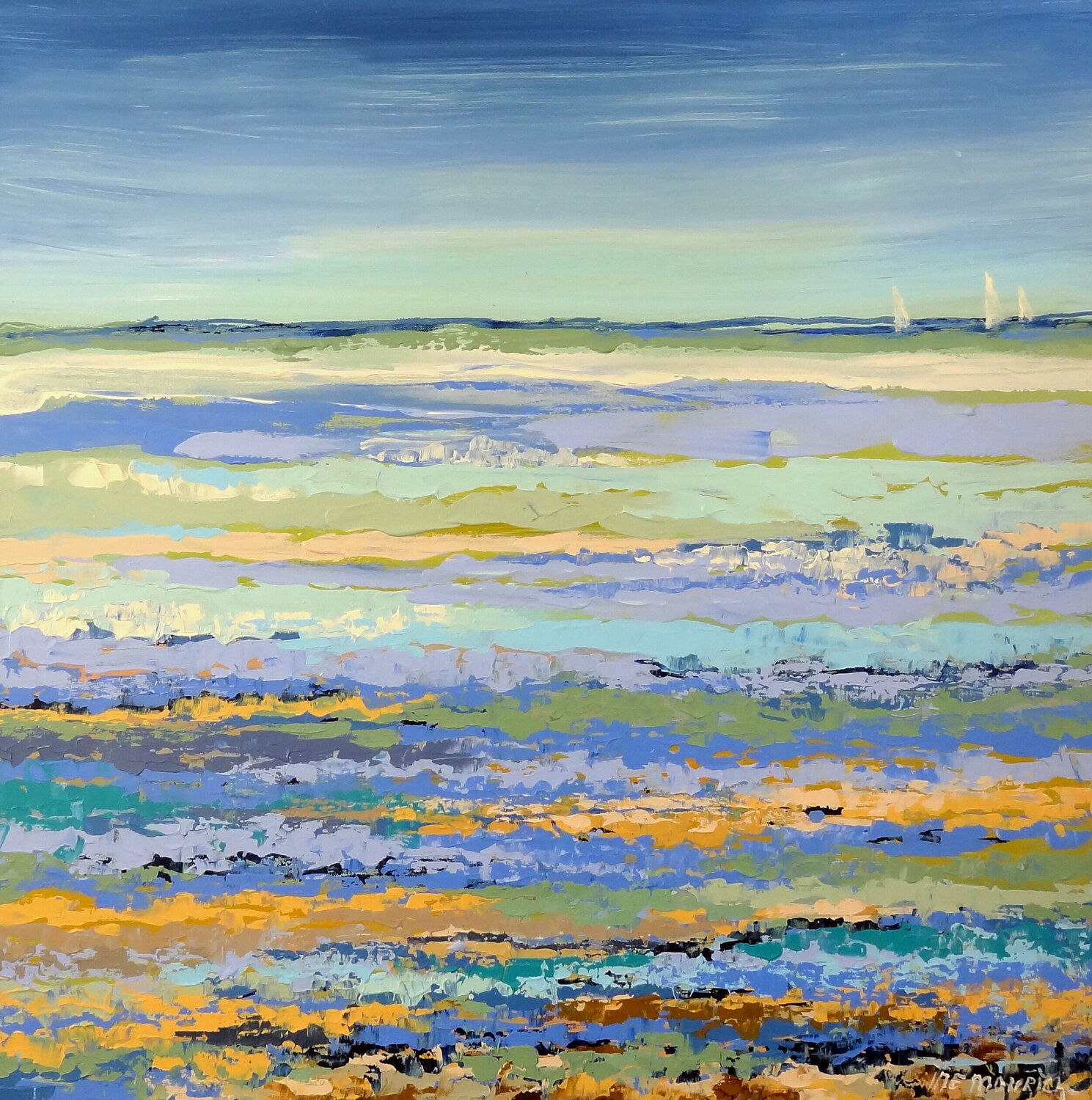 Sailing home (Framed) Inelouise Mourick Original painting for sale