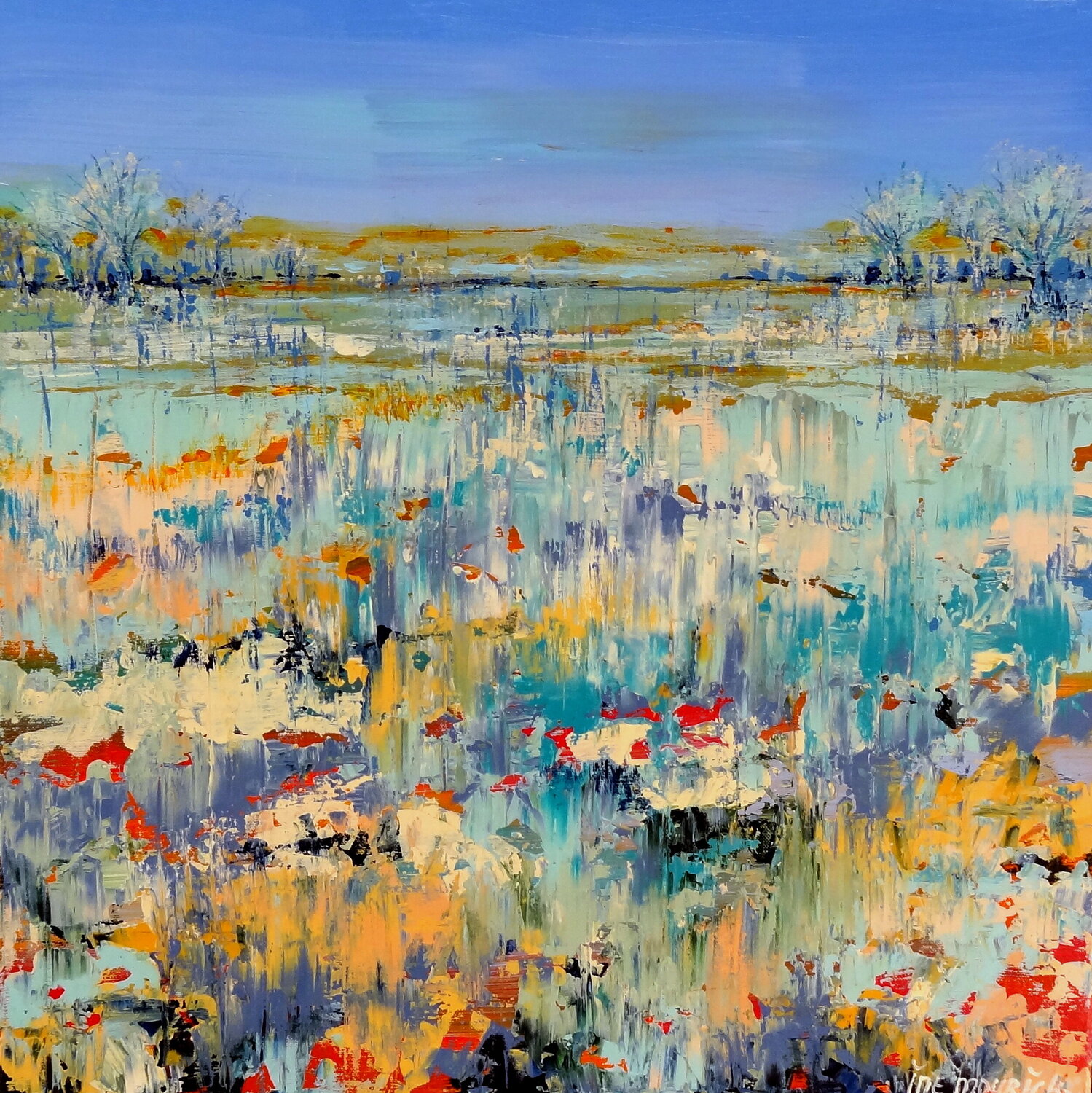 Waterland (Framed) Inelouise Mourick Original painting for sale