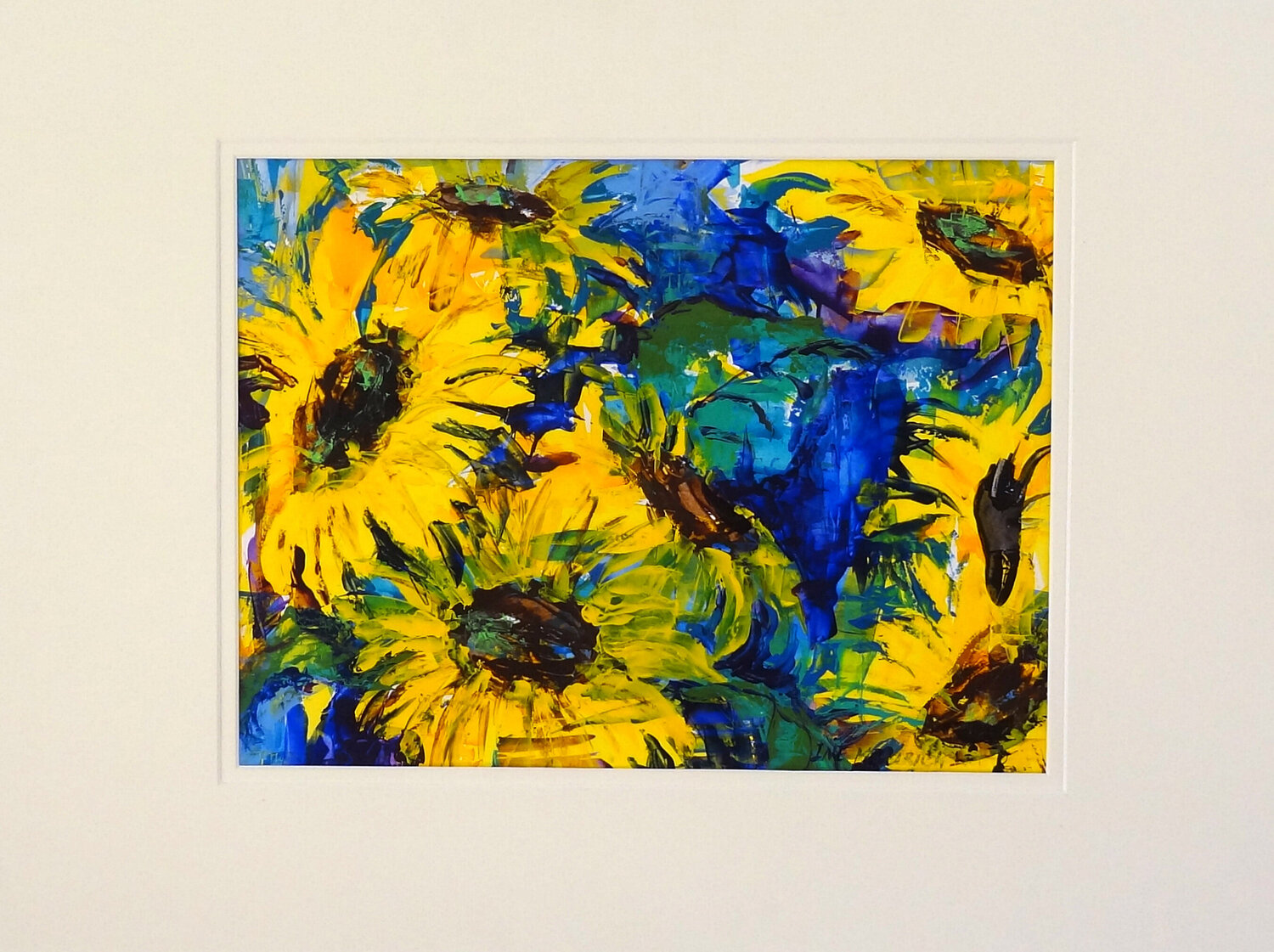 Sunflowers (Framed) Inelouise Mourick Original painting for sale