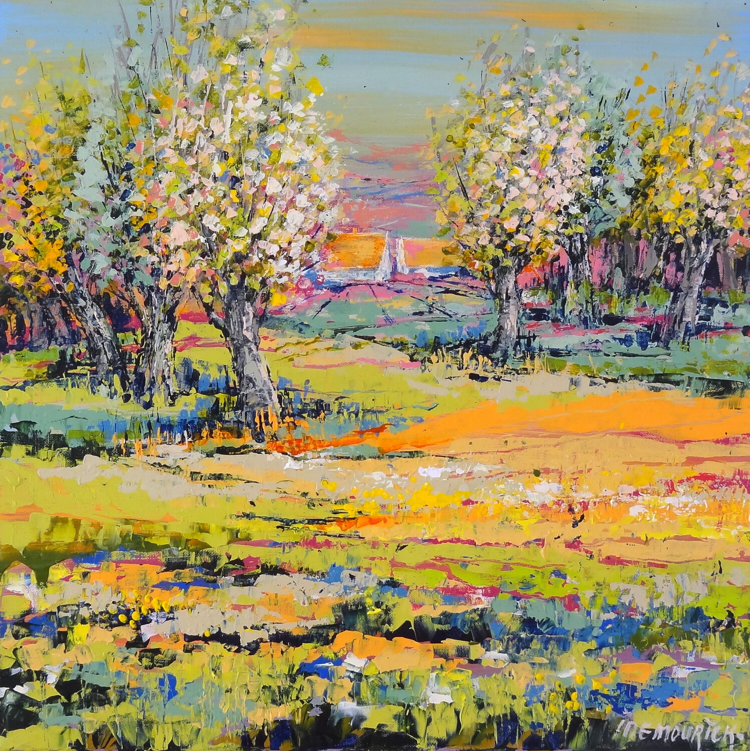 Spring blossom (Framed) Inelouise Mourick Original painting for sale