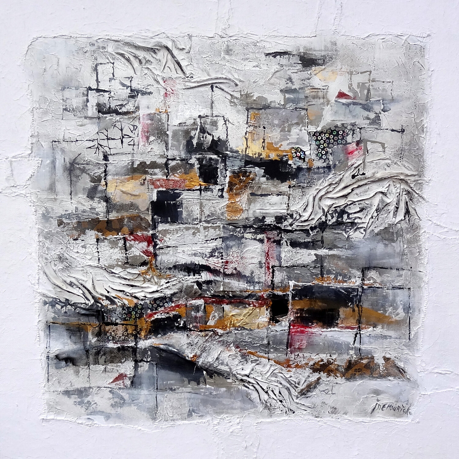 Snow in the City Inelouise Mourick Original painting for sale