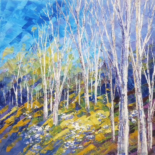 ALL THE YOUNG BIRCH by Tatiana Iliina, Painting for Sale on Select