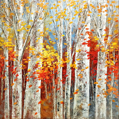 GOLDEN BIRCH TAPESTRY by Tatiana Iliina, Painting for Sale on Select