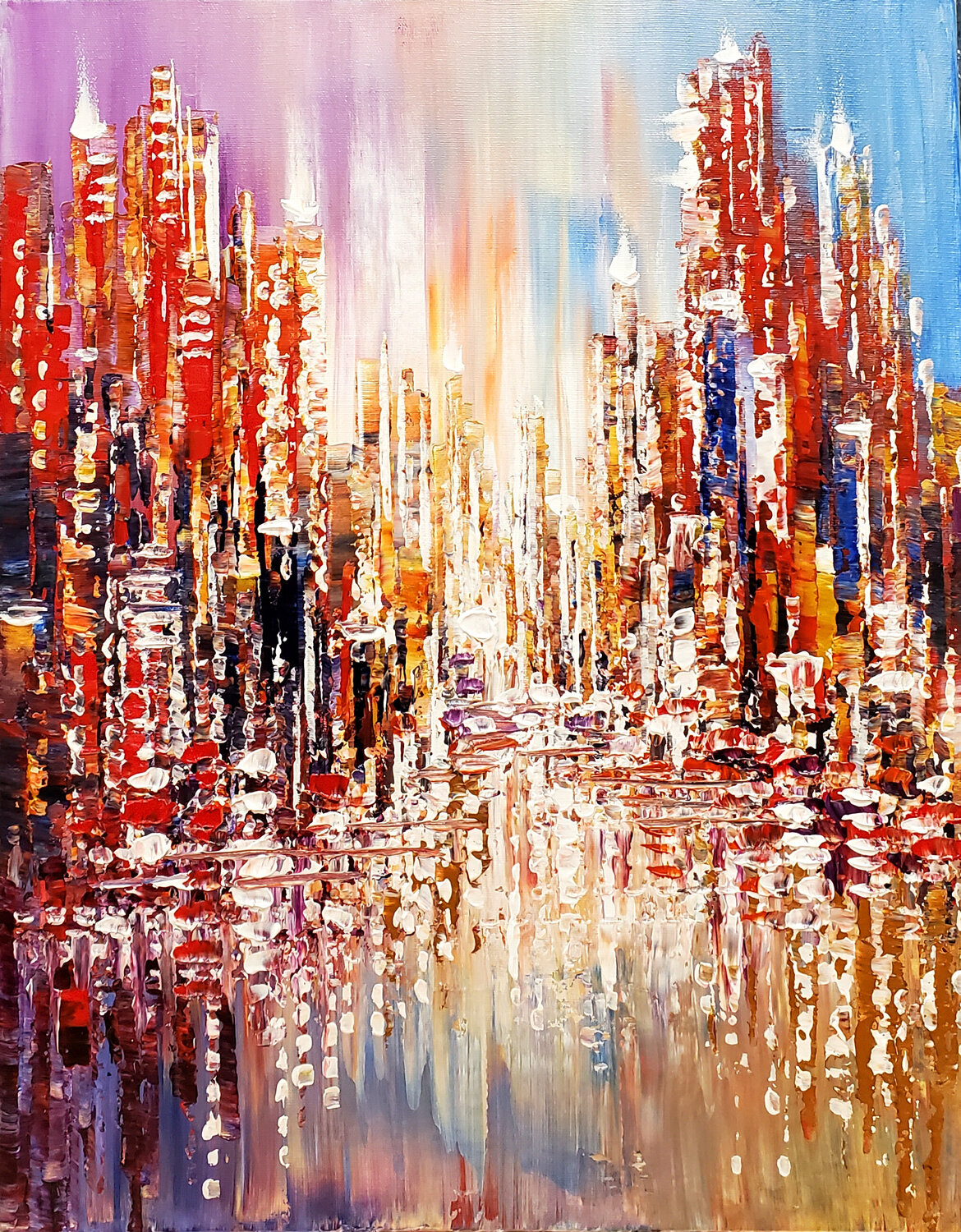 TWINKLE TOWN Tatiana Iliina Original painting for sale