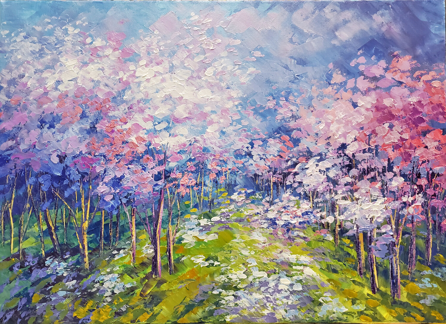 CARDINALS' CAMPGROUN0 Tatiana Iliina Original painting for sale