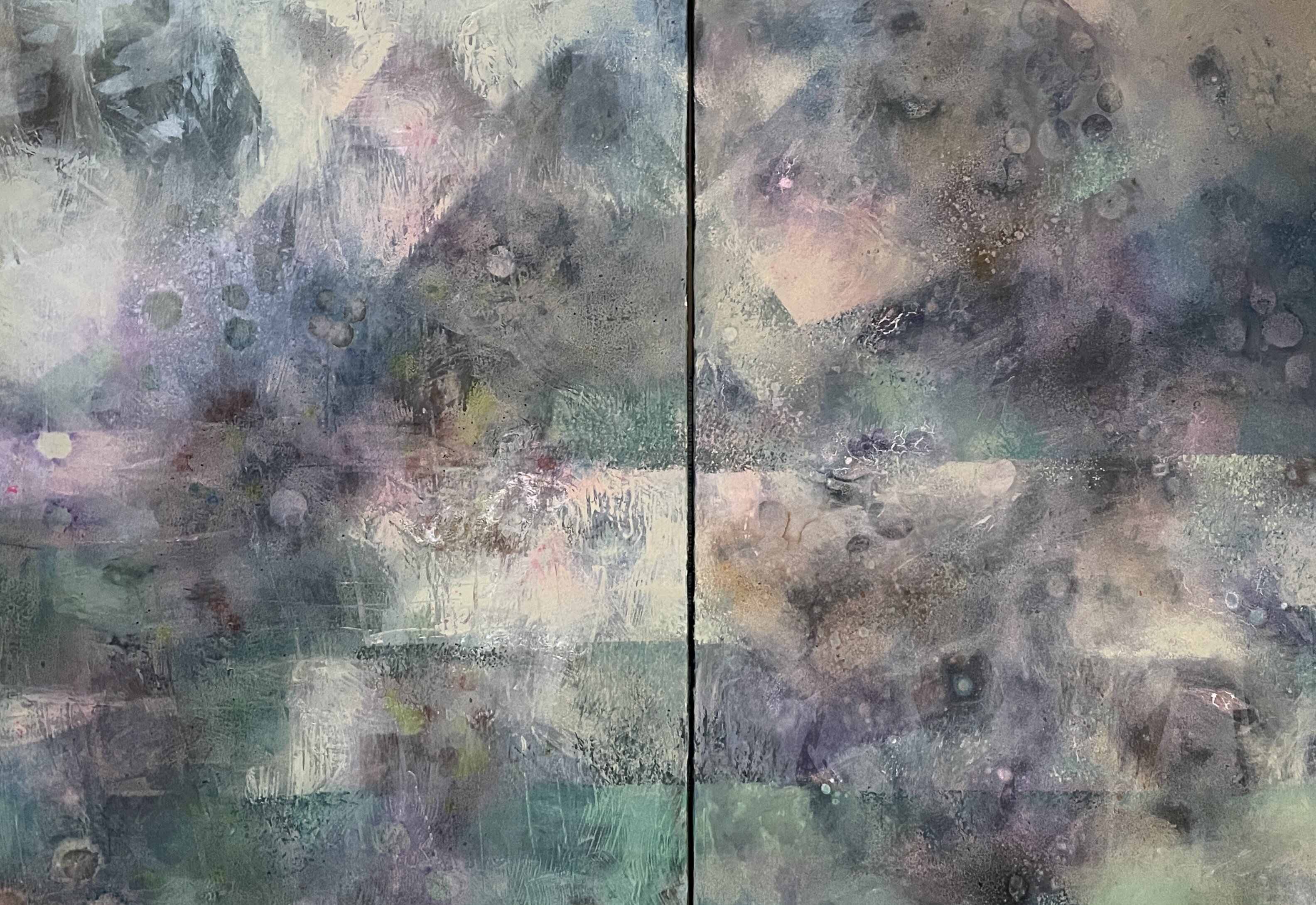 Diptych .Morning in the mountains