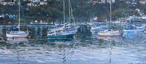 Evening harbour by Nadezda Stupina, Painting for Sale on Select