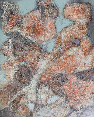 Orange abstraction by Nadezda Stupina, Painting for Sale on Select