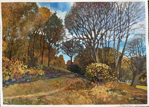 Autumn park by Nadezda Stupina, Painting for Sale on Select