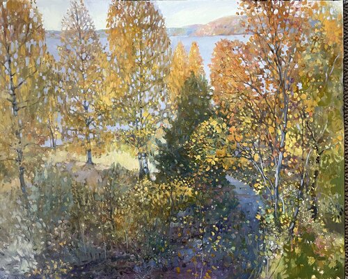 Soft autumn near the fjord by Nadezda Stupina, Painting for Sale on Select
