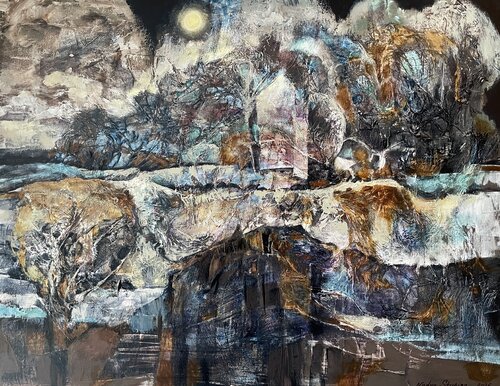 Full moon by Nadezda Stupina, Painting for Sale on Select