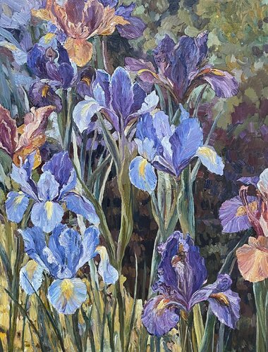 When the irises were big by Nadezda Stupina, Painting for Sale on Select