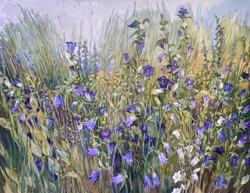Bellflowers time by Nadezda Stupina, Painting for Sale on Select