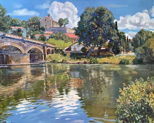 Reflections in the Orb river by Nadezda Stupina, Painting for Sale on Select
