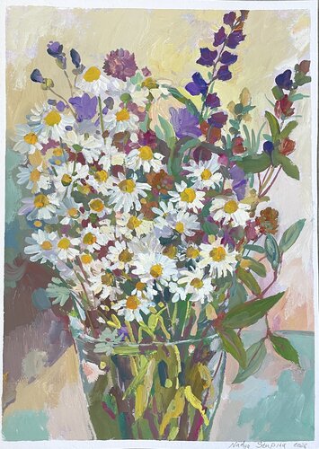 Camomile by Nadezda Stupina, Painting for Sale on Select