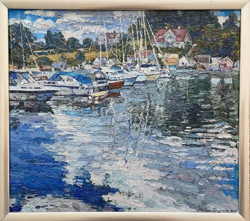 Clouds in the water by Nadezda Stupina, Painting for Sale on Select