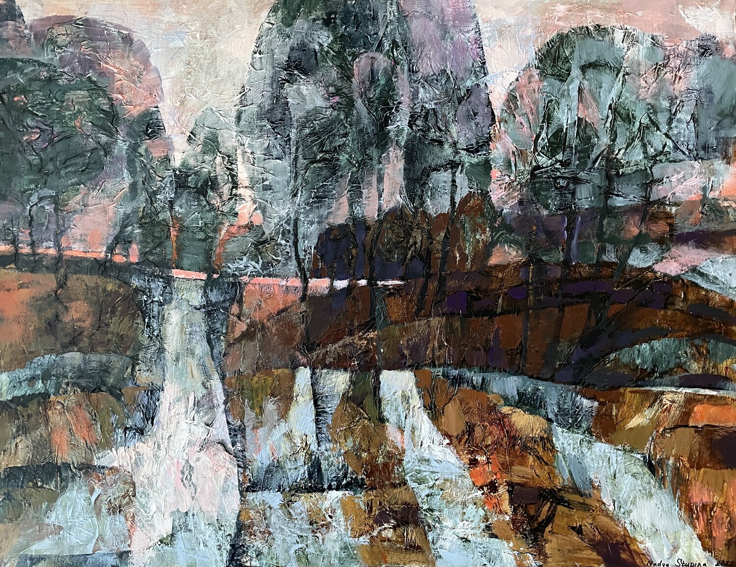 Winter improvisation Nadezda Stupina Original painting for sale