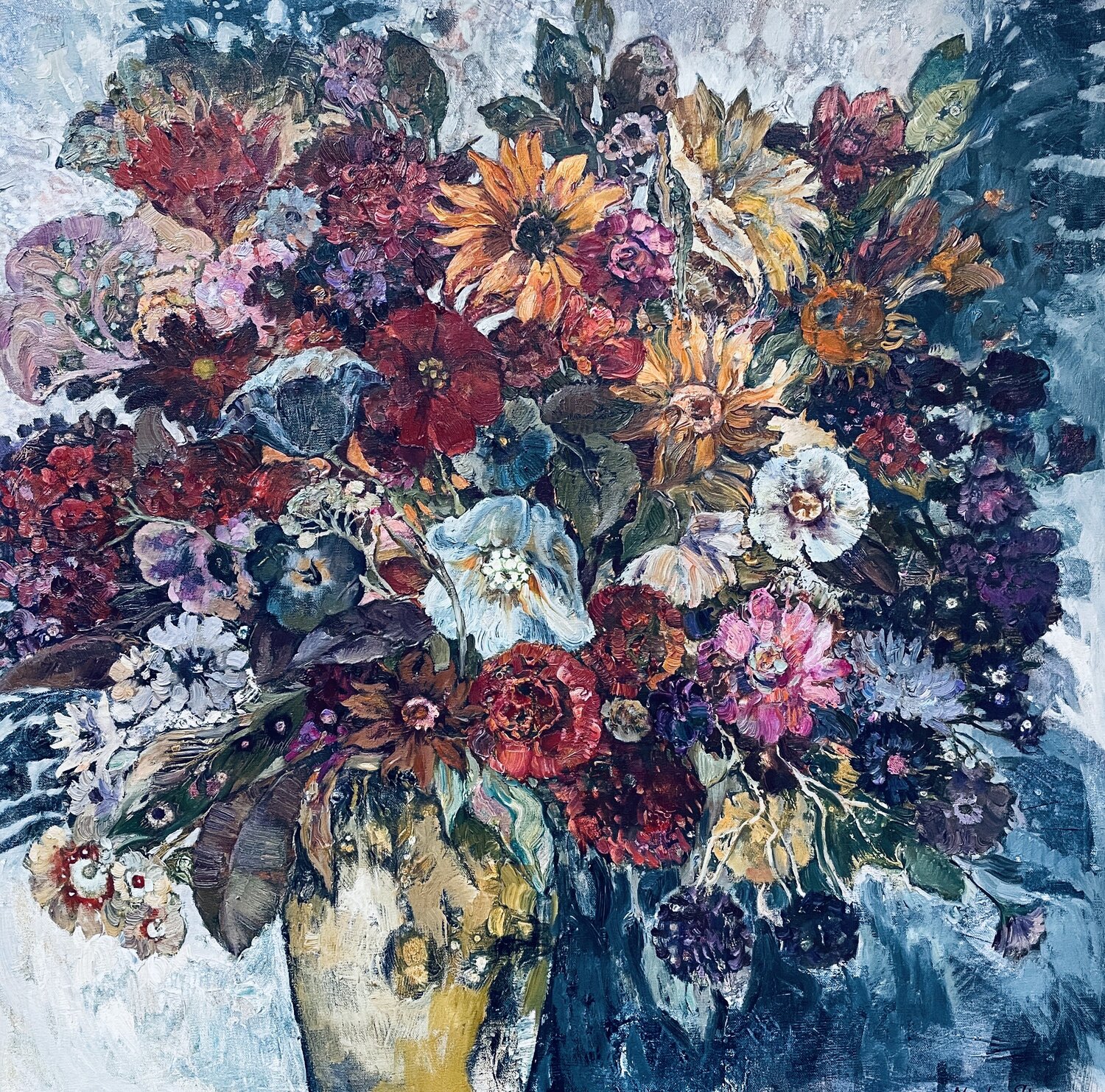 Flowers of love Nadezda Stupina Original painting for sale