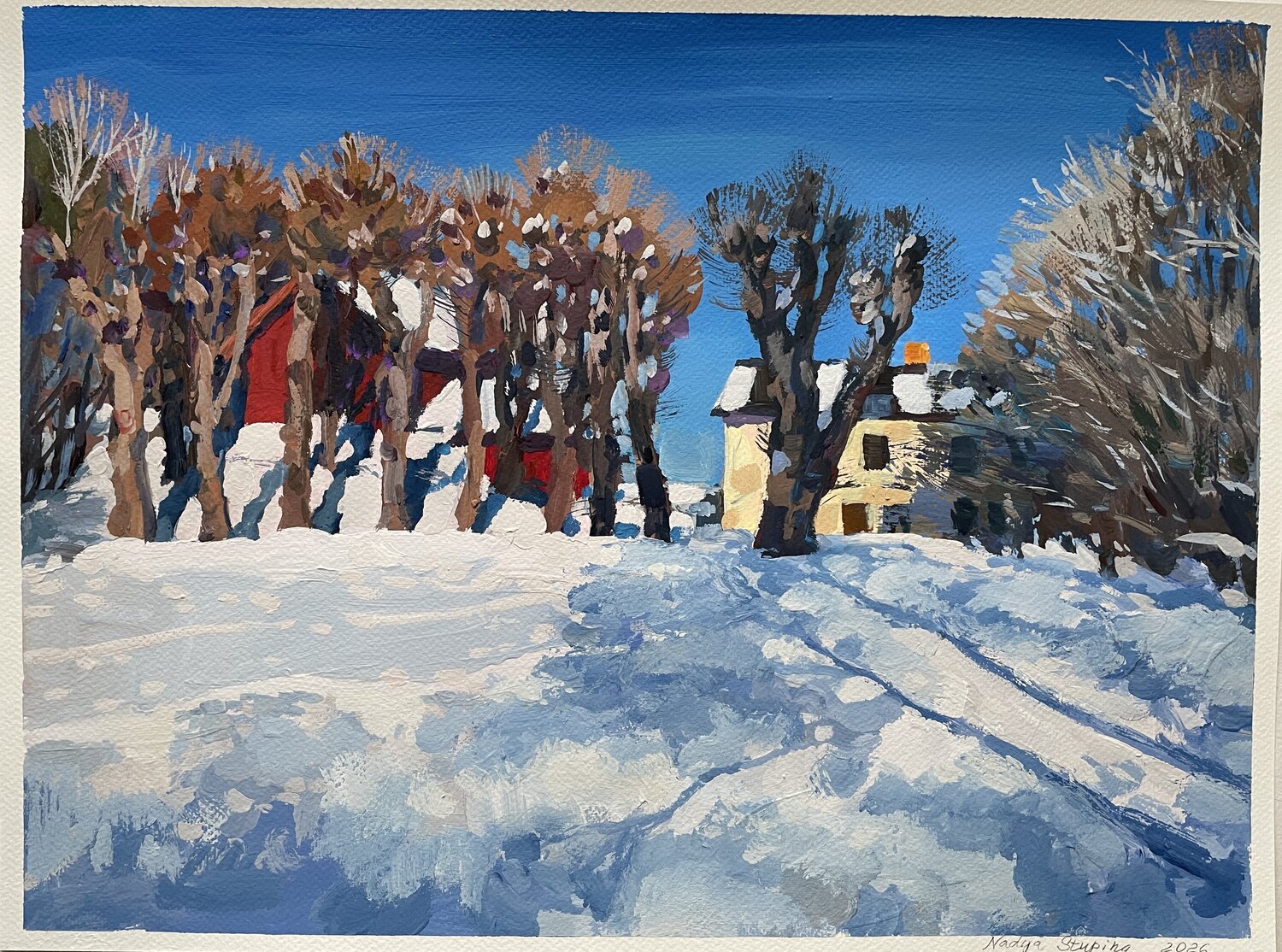 Joyful February Nadezda Stupina Original painting for sale