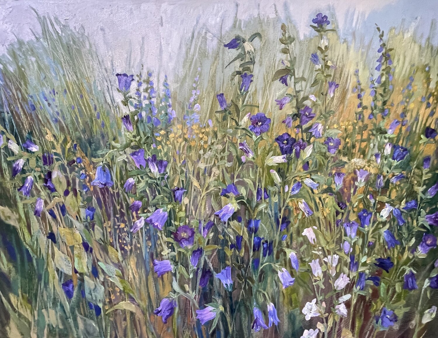 Bellflowers time Nadezda Stupina Original painting for sale