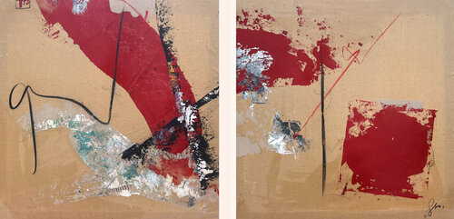 Pulse de vie - Diptych by Isabelle Fournet, Painting for Sale on Select