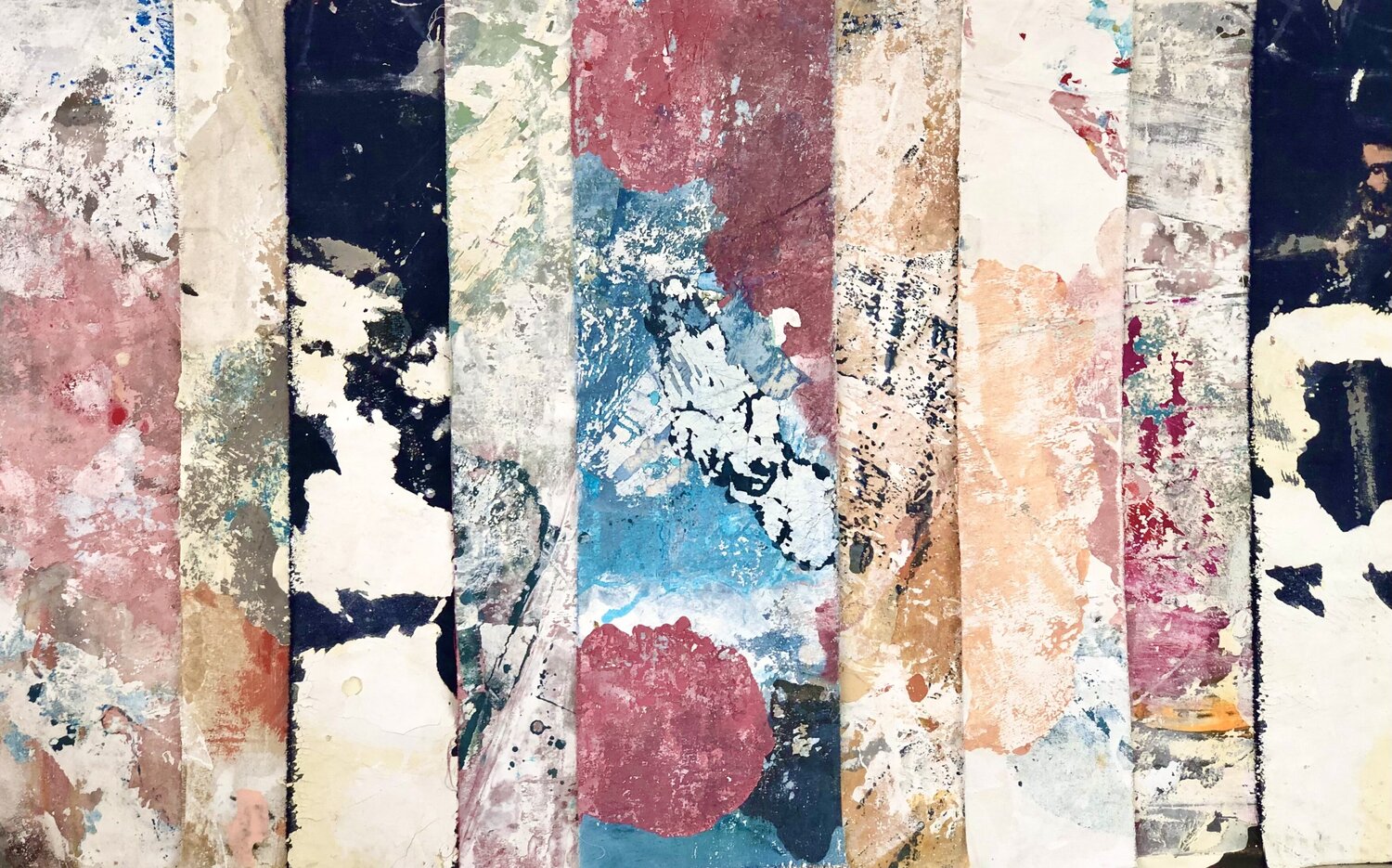 Trajectoire, cercle rose Isabelle Fournet Original painting for sale