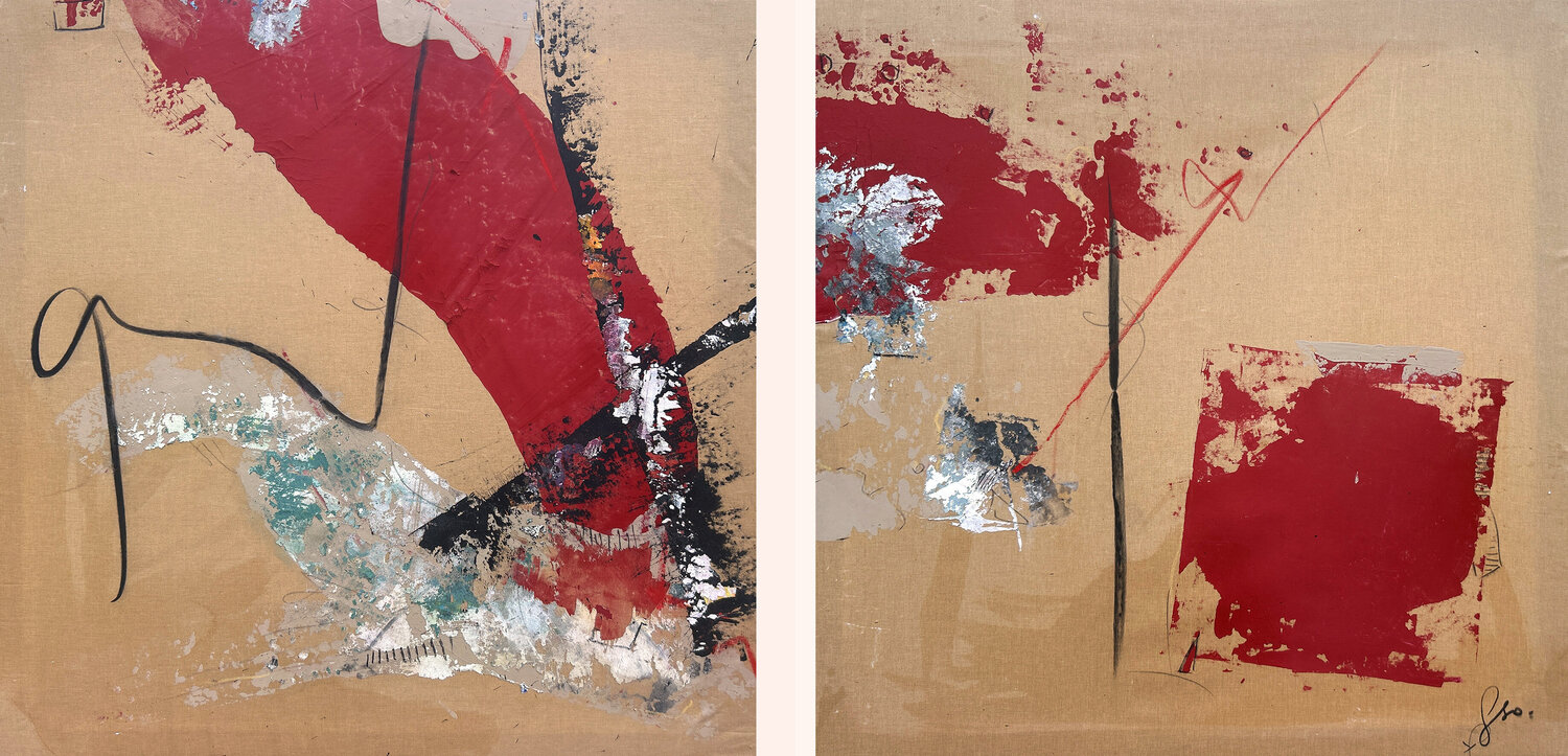 Pulse de vie - Diptych Isabelle Fournet Original painting for sale