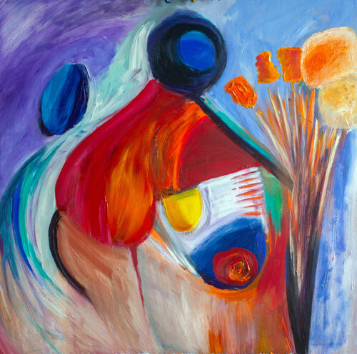 Picking Flowers by Nathalie Gribinski, Painting for Sale on Select