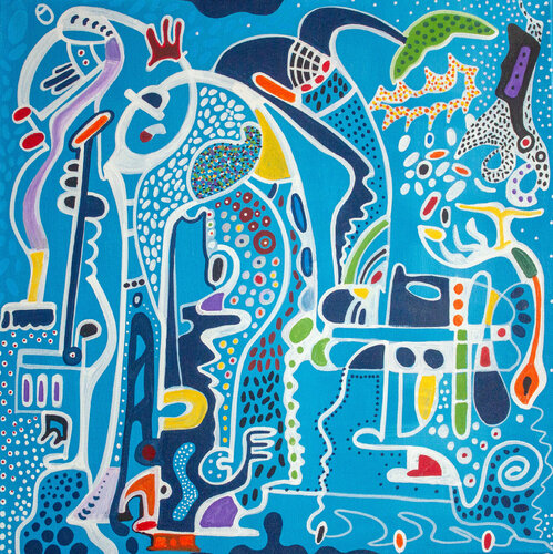 The Acrobats by Nathalie Gribinski, Painting for Sale on Select