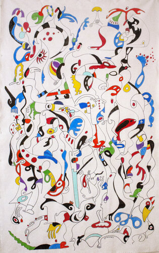 Dancing Around the Lines by Nathalie Gribinski, Painting for Sale on Select