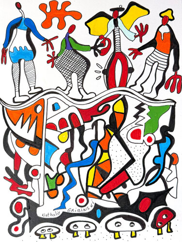 Rehearsal on the Edge by Nathalie Gribinski, Drawing for Sale on Select