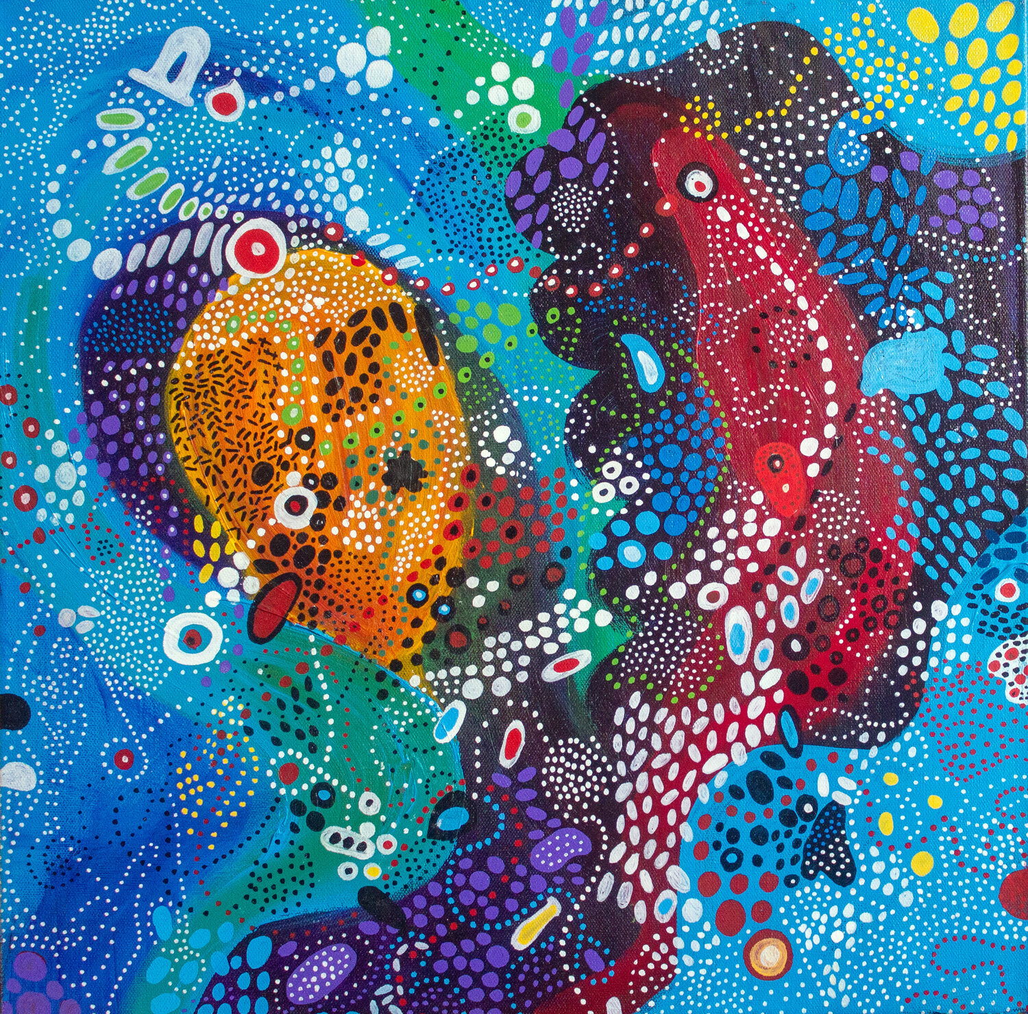 Dances with Colors Nathalie Gribinski Original painting for sale