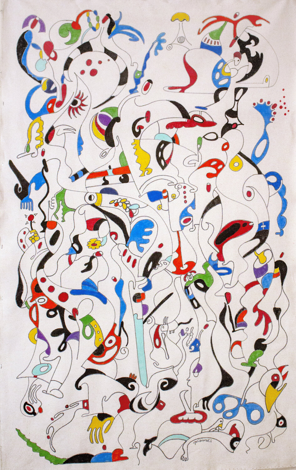 Dancing Around the Lines Nathalie Gribinski Original painting for sale