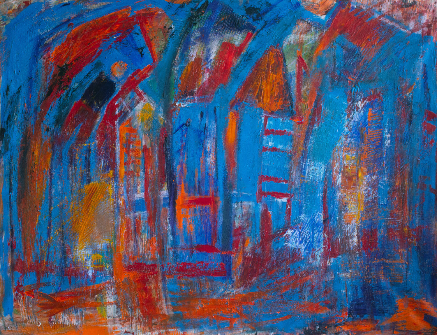Circus in Fire Nathalie Gribinski Original painting for sale